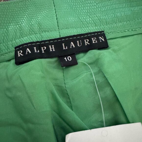 Ralph Lauren Black label 100% leather Green Pants NWT 10 - Picture 8 of 15